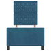 Pat cu arcuri cu headboard Albastru închis 80 x 200 cm Catifea - WALTI WALTI