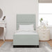 Pat cu arcuri cu headboard Gri deschis 90 x 190 cm Catifea - WALTI WALTI