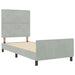 Pat cu arcuri cu headboard Gri deschis 90 x 190 cm Catifea - WALTI WALTI