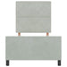 Pat cu arcuri cu headboard Gri deschis 90 x 190 cm Catifea - WALTI WALTI
