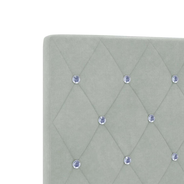 Pat cu arcuri cu headboard Gri deschis 90 x 200 cm Catifea - WALTI WALTI