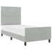 Pat cu arcuri cu headboard Gri deschis 90 x 200 cm Catifea - WALTI WALTI