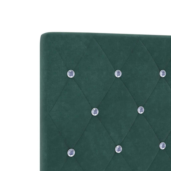 Pat cu arcuri cu headboard Verde închis 90 x 200 cm Catifea WALTI