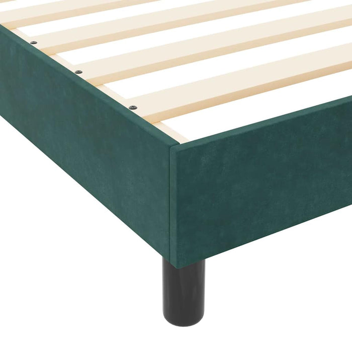 Pat cu arcuri cu headboard Verde închis 90 x 200 cm Catifea WALTI