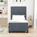 Pat cu arcuri cu headboard Gri închis 100 x 200 cm Catifea - WALTI WALTI
