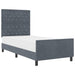 Pat cu arcuri cu headboard Gri închis 100 x 200 cm Catifea - WALTI WALTI