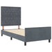 Pat cu arcuri cu headboard Gri închis 100 x 200 cm Catifea - WALTI WALTI