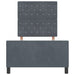 Pat cu arcuri cu headboard Gri închis 100 x 200 cm Catifea - WALTI WALTI
