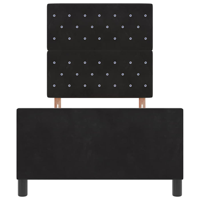 Pat cu arcuri cu headboard Negru 100 x 200 cm Catifea WALTI