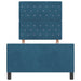 Pat cu arcuri cu headboard Albastru închis 100 x 200 cm Catifea - WALTI WALTI