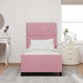 Pat cu arcuri cu headboard Roz 100 x 200 cm Catifea - WALTI WALTI