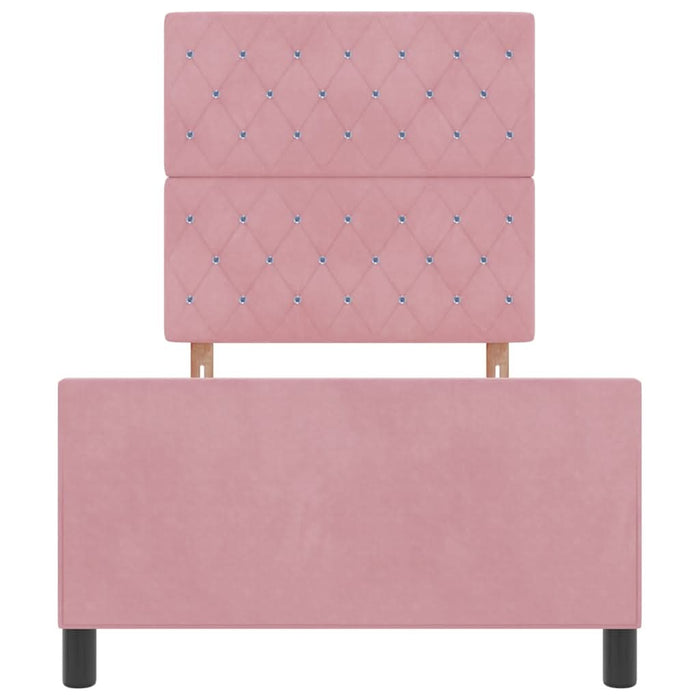 Pat cu arcuri cu headboard Roz 100 x 200 cm Catifea - WALTI WALTI