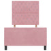 Pat cu arcuri cu headboard Roz 100 x 200 cm Catifea - WALTI WALTI