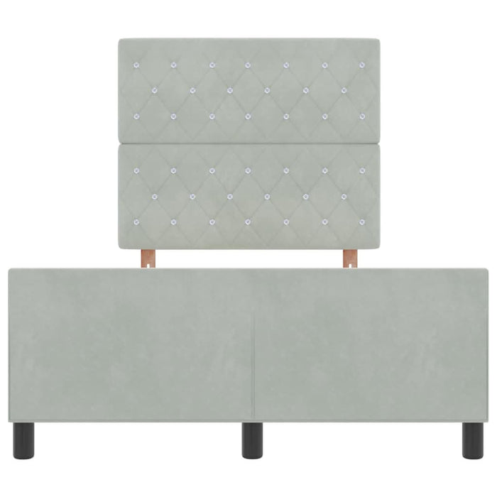 Cadru de pat cu headboard Gri deschis 120 x 190 cm Catifea - WALTI WALTI