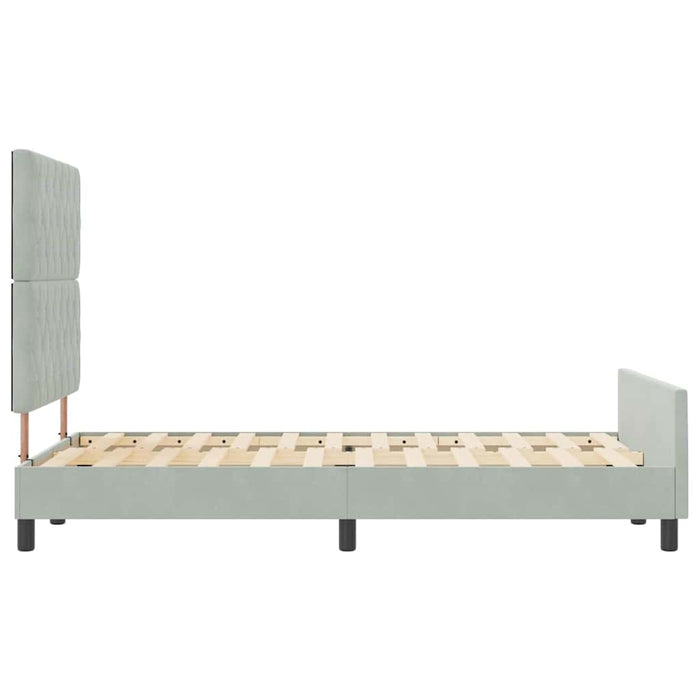 Cadru de pat cu headboard Gri deschis 120 x 190 cm Catifea - WALTI WALTI