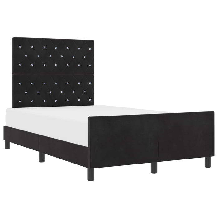 Pat cu arcuri cu headboard Negru 120 x 200 cm Catifea - WALTI WALTI