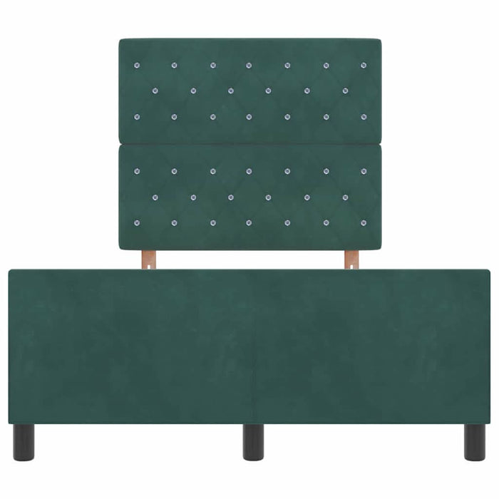 Cadru de pat cu headboard Verde închis 120 x 190 cm Catifea - WALTI WALTI