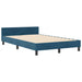 Pat cu arcuri cu headboard Albastru închis 120 x 200 cm Catifea - WALTI WALTI