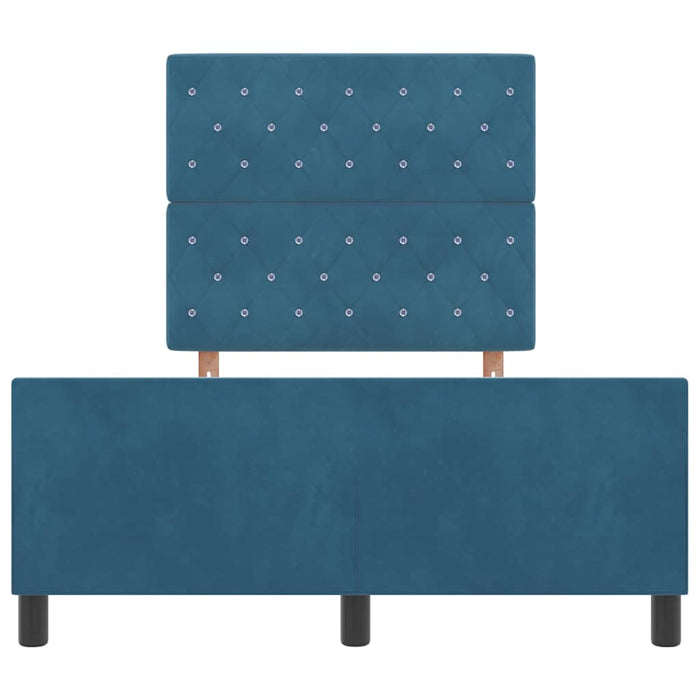 Pat cu arcuri cu headboard Albastru închis 120 x 200 cm Catifea - WALTI WALTI