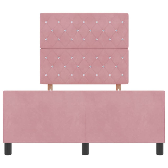 Pat cu arcuri cu headboard Roz 120 x 200 cm Catifea - WALTI WALTI