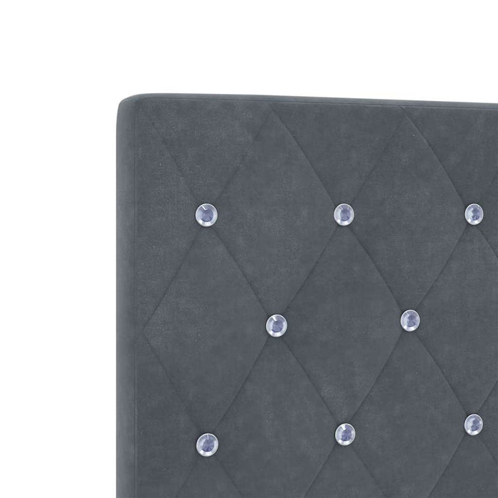 Pat cu arcuri cu headboard Gri închis 120 x 200 cm Catifea WALTI