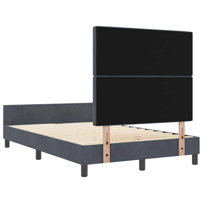 Pat cu arcuri cu headboard Gri închis 120 x 200 cm Catifea WALTI