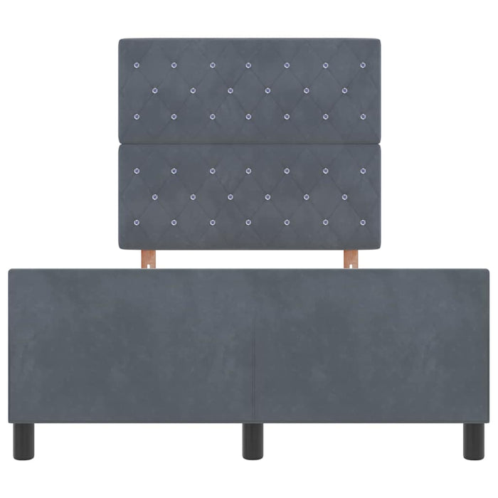 Pat cu arcuri cu headboard Gri închis 120 x 200 cm Catifea WALTI