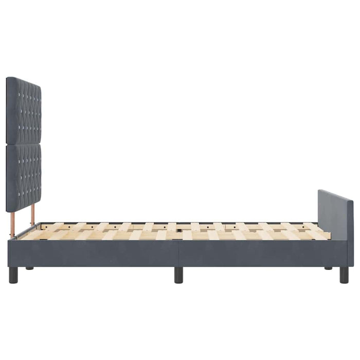 Pat cu arcuri cu headboard Gri închis 120 x 200 cm Catifea WALTI