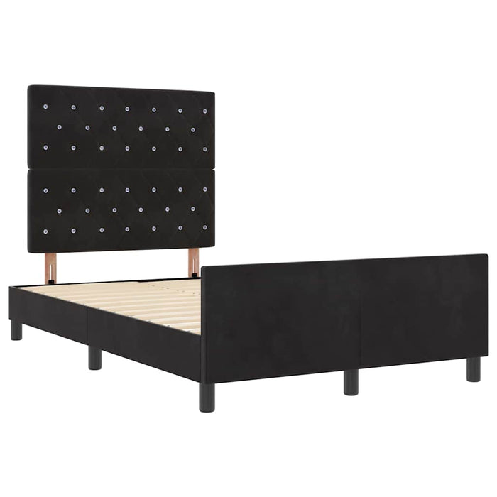 Pat cu arcuri cu headboard Negru 120 x 200 cm Catifea - WALTI WALTI