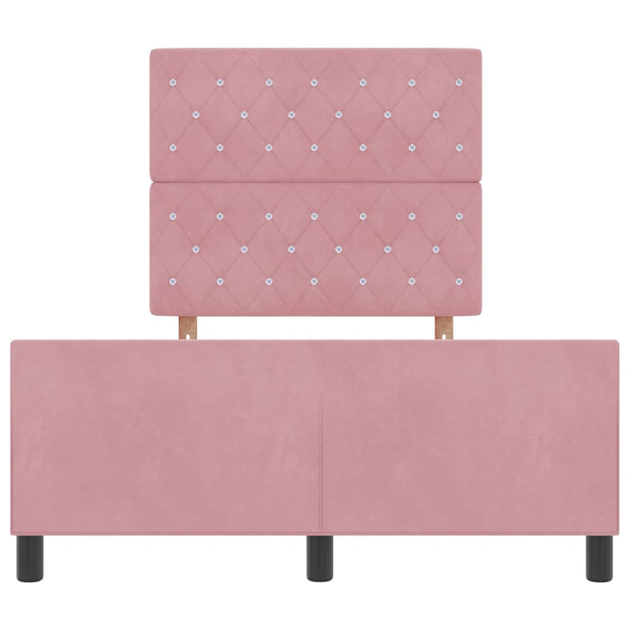 Pat cu arcuri cu headboard Roz 120 x 200 cm Catifea - WALTI WALTI