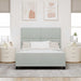 Cadru de pat cu headboard Gri deschis 140 x 190 cm Catifea - WALTI WALTI