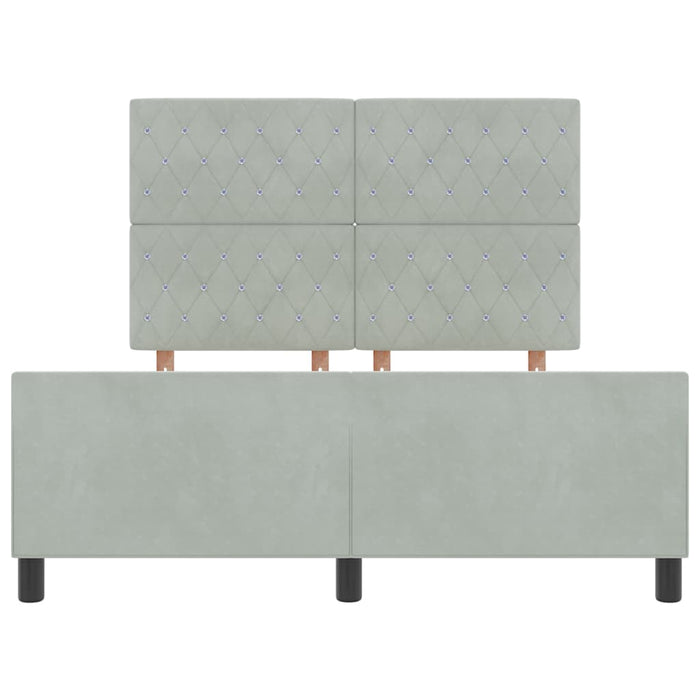 Cadru de pat cu headboard Gri deschis 140 x 190 cm Catifea - WALTI WALTI