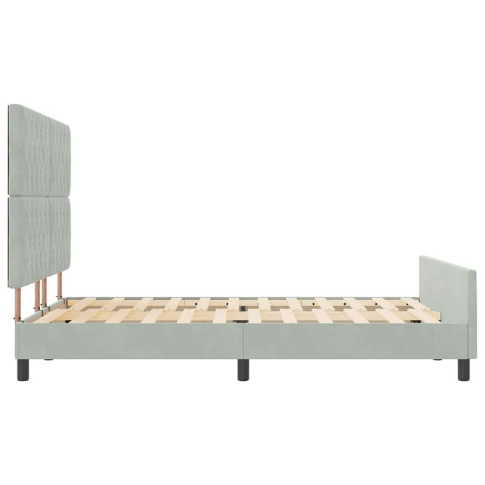 Cadru de pat cu headboard Gri deschis 140 x 190 cm Catifea - WALTI WALTI