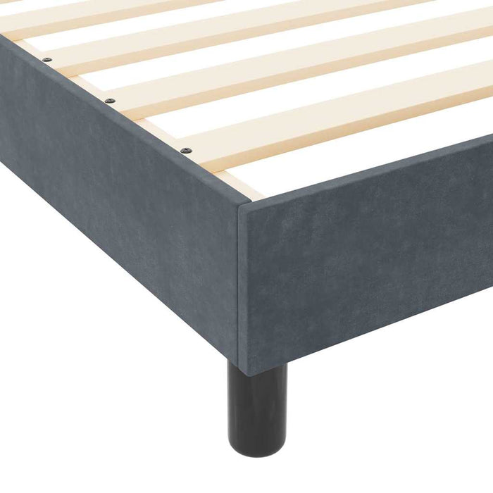 Pat cu arcuri cu headboard Gri închis 140 x 190 cm Catifea WALTI