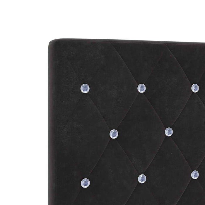 Pat cu arcuri cu headboard Negru 140 x 200 cm Catifea WALTI