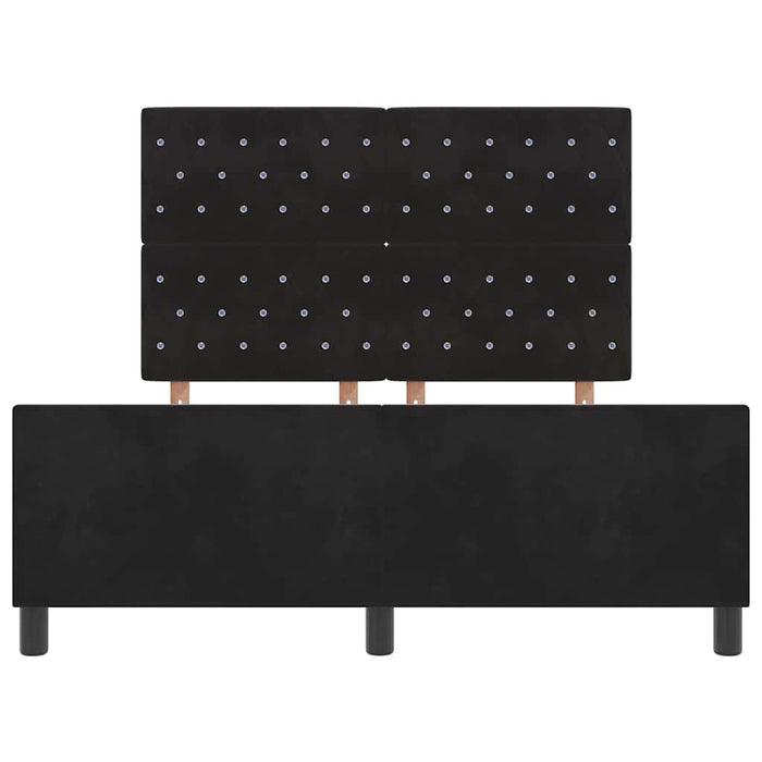 Pat cu arcuri cu headboard Negru 140 x 200 cm Catifea WALTI