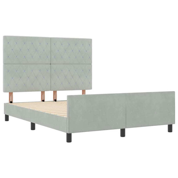 Cadru de pat cu headboard Gri deschis 160 x 200 cm Catifea - WALTI WALTI