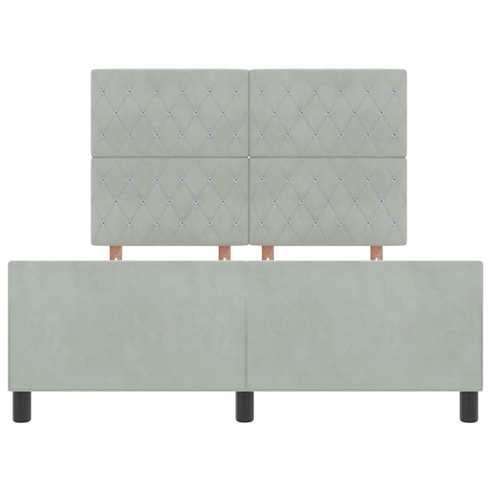 Cadru de pat cu headboard Gri deschis 160 x 200 cm Catifea - WALTI WALTI