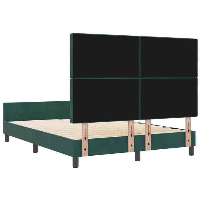 Pat cu arcuri cu headboard Verde închis 160 x 200 cm Catifea WALTI
