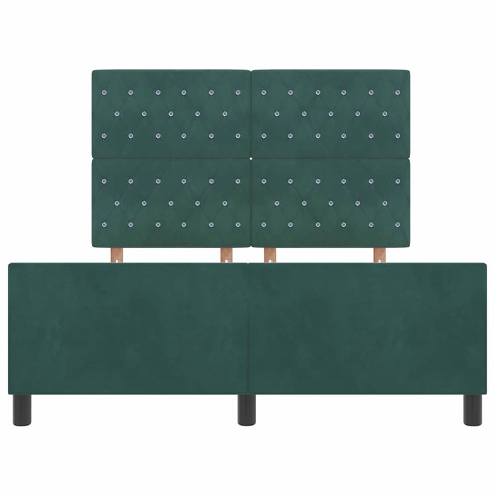 Pat cu arcuri cu headboard Verde închis 160 x 200 cm Catifea WALTI