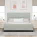Pat cu arcuri cu headboard Gri deschis 180 x 200 cm Catifea - WALTI WALTI