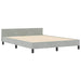 Pat cu arcuri cu headboard Gri deschis 180 x 200 cm Catifea - WALTI WALTI