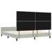 Pat cu arcuri cu headboard Gri deschis 180 x 200 cm Catifea - WALTI WALTI
