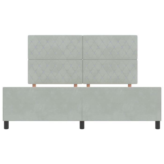 Pat cu arcuri cu headboard Gri deschis 180 x 200 cm Catifea - WALTI WALTI