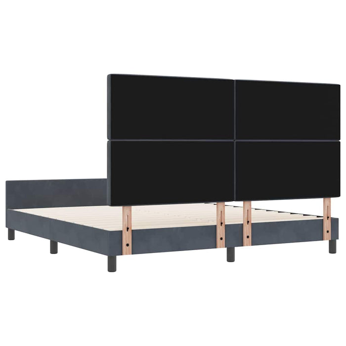 Pat cu arcuri cu headboard Gri închis 180 x 200 cm Catifea - WALTI WALTI