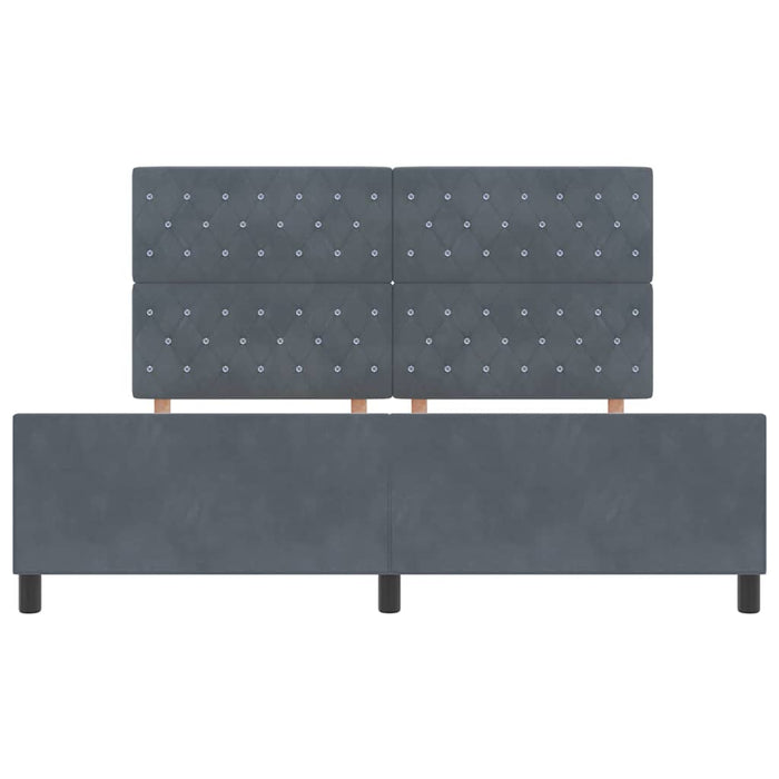 Pat cu arcuri cu headboard Gri închis 180 x 200 cm Catifea - WALTI WALTI