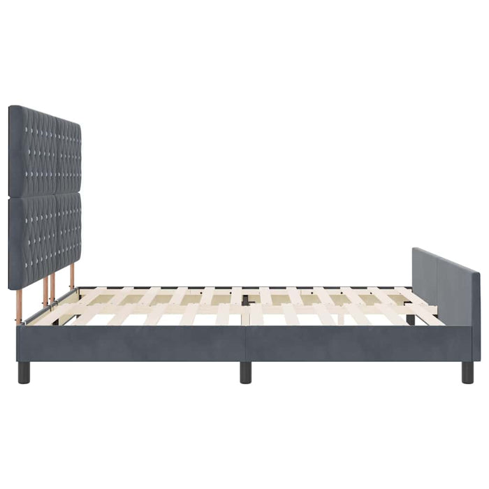 Pat cu arcuri cu headboard Gri închis 180 x 200 cm Catifea - WALTI WALTI