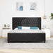 Pat cu arcuri cu headboard Negru 180 x 200 cm Catifea - WALTI WALTI
