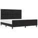 Pat cu arcuri cu headboard Negru 180 x 200 cm Catifea - WALTI WALTI