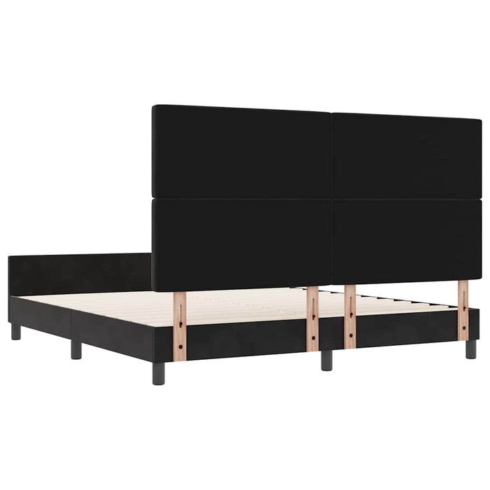 Pat cu arcuri cu headboard Negru 180 x 200 cm Catifea - WALTI WALTI